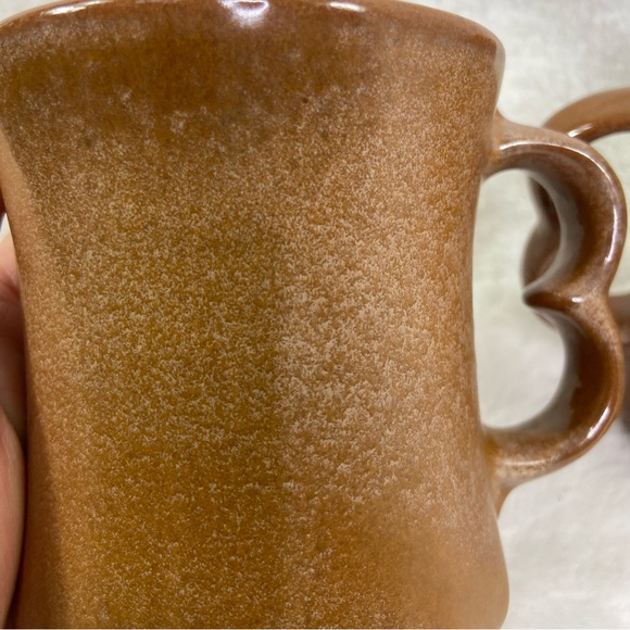 Frankoma C9 vintage heart Pottery Mug, Plainsman Tan/Brown, Coffee Cup Glazed - Picture 3 of 5